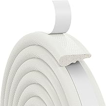 5M Adhesive Window Door Seal, Draught Excluder Soundproof Seals, Foam Strip Draught Excluder, Rubber Sealing Strip for Heat Insulation, White