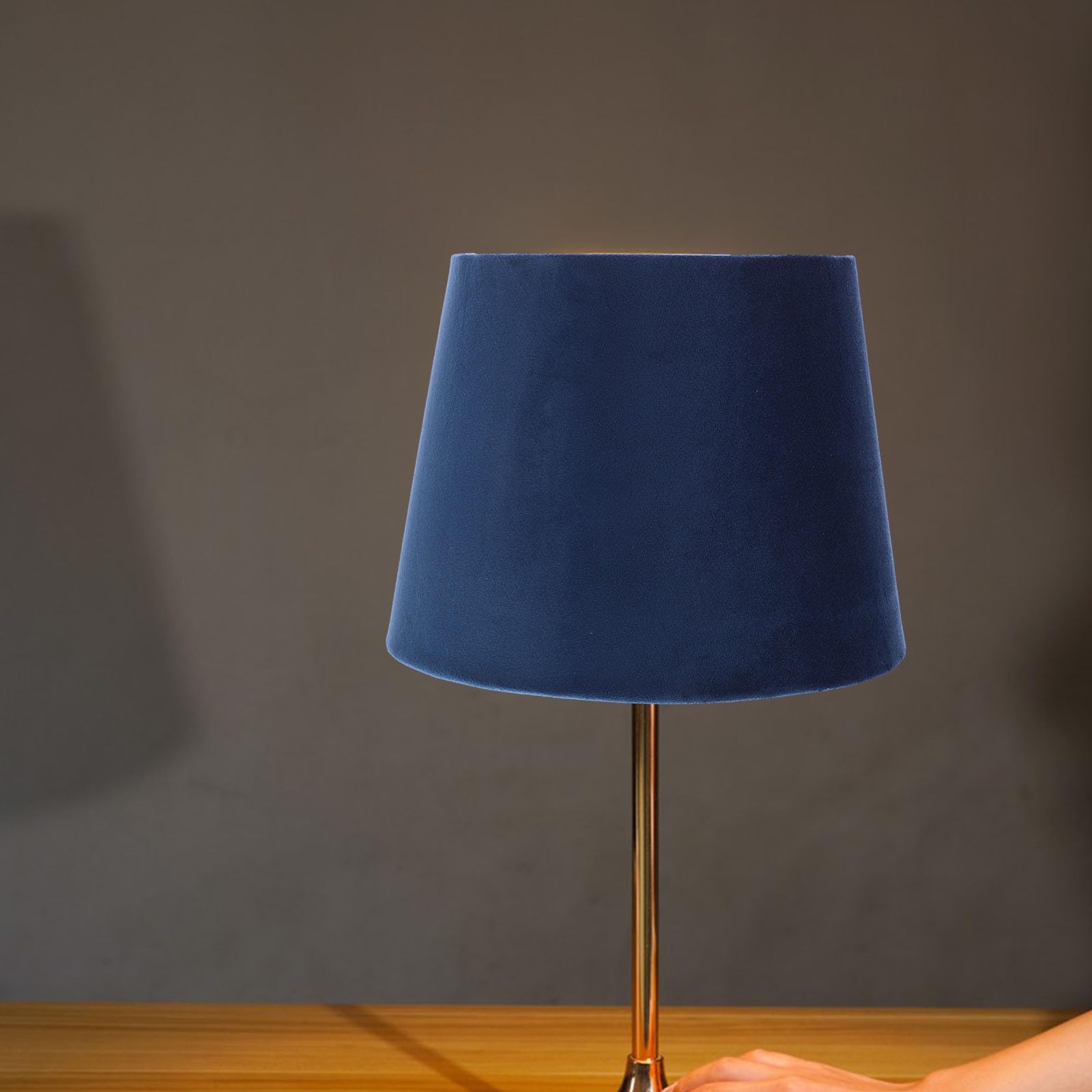 CRAFTHROU Paralume Da Tavolo In Tessuto Blu Con Struttura In Ferro Per Ufficio E Sala Da Pranzo Resistente All'Uso Prolungato