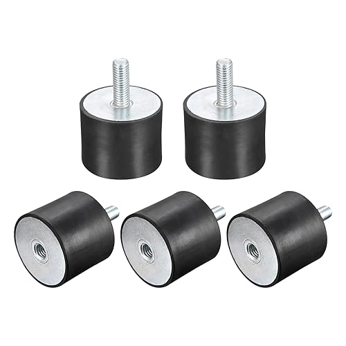 Miniatura 10 de uxcell Soportes de goma M10 M10 machohembra, amortiguador de vibraciones D50 mm x H50 mm, para motor de garaje, compresor de aire, bobinas de barco