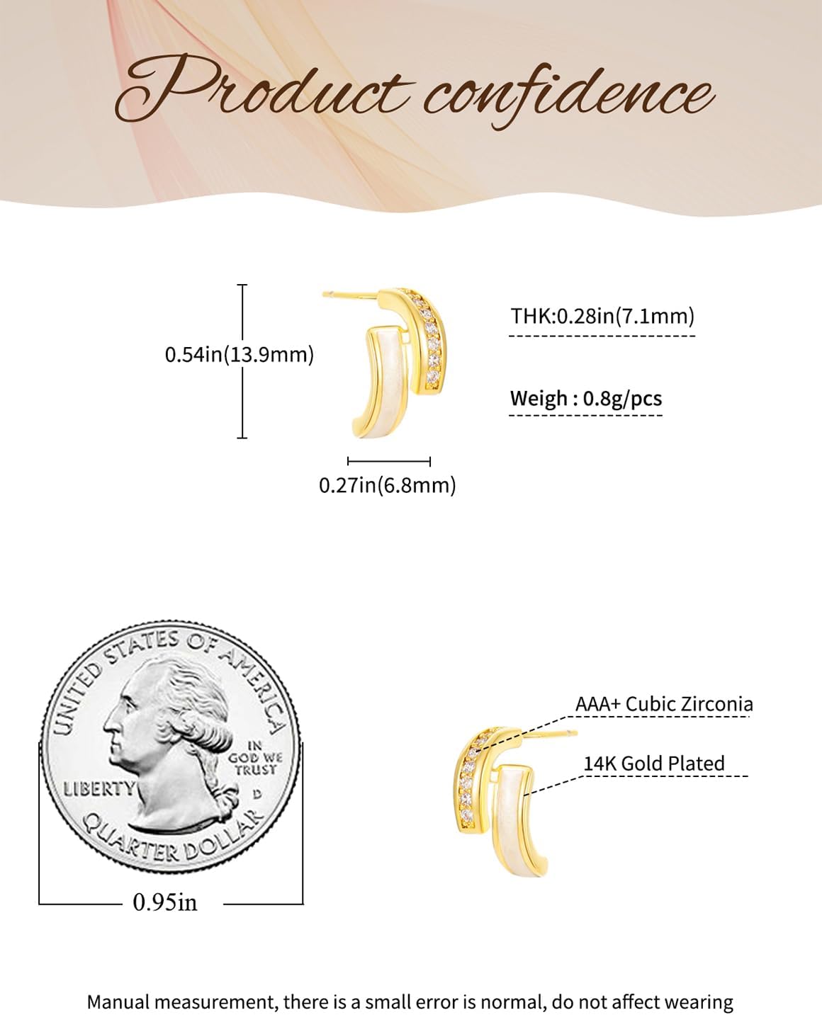 14K Gold Plated Cubic Zirconia Drop Earrings for Women Jewelry - Image 3