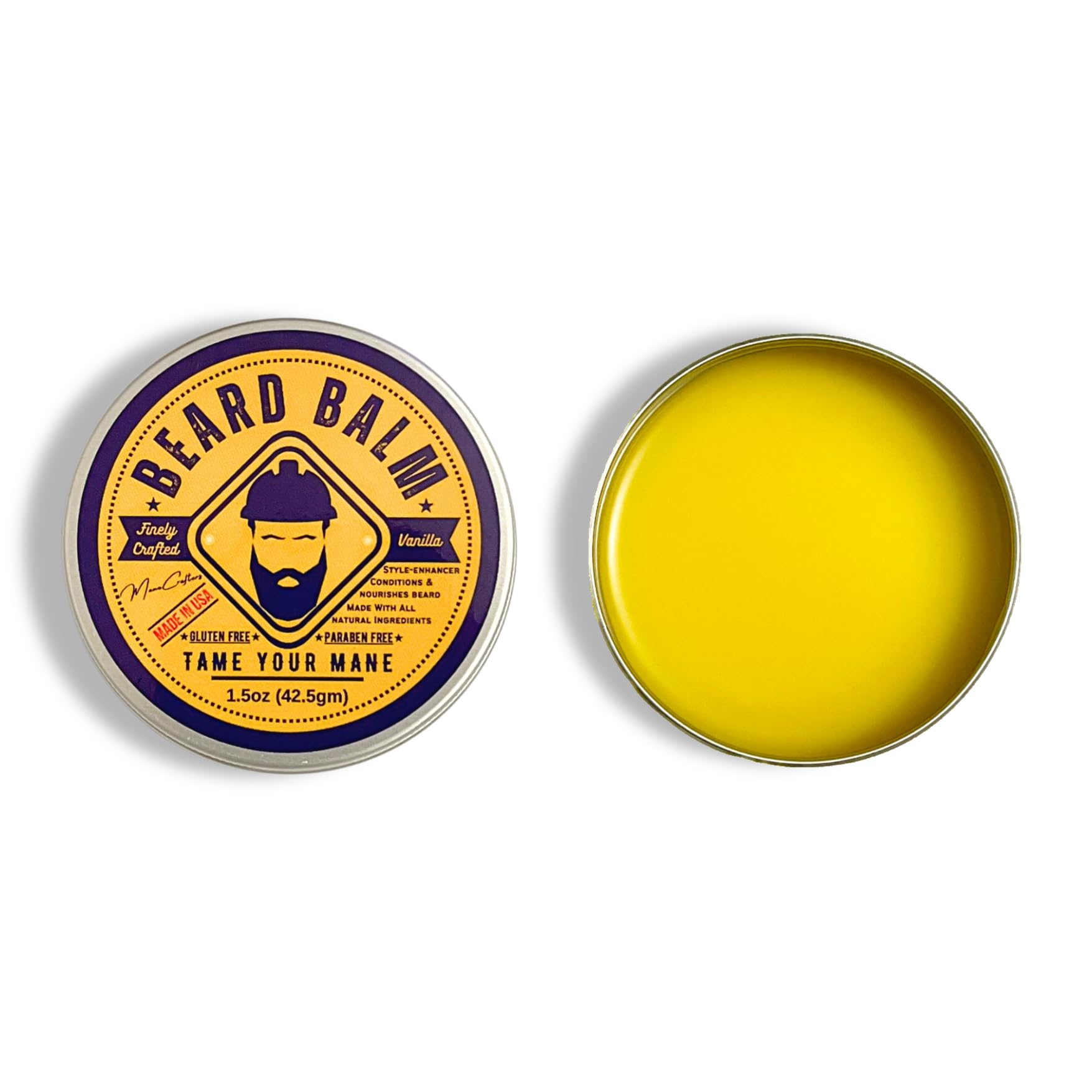 MANE CRAFTERS Men's Beard Balm - Vanilla 1.5oz - Tame Your Mane