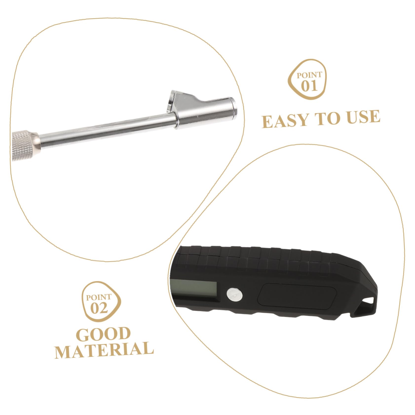 Vaguelly Manometro Digitale Per Pneumatici Abs e Metallo Strumento Di Misurazione Pressione Da Psi Facile Da Usare Per Camion Camper Auto