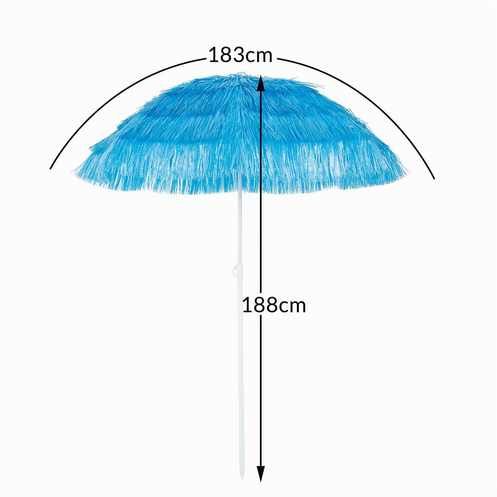 Kingsleeve® Parasol inclinable Hawaii 192 cm bleu Parasol de plage Ø 160 cm réglable Jardin terrasse extérieur