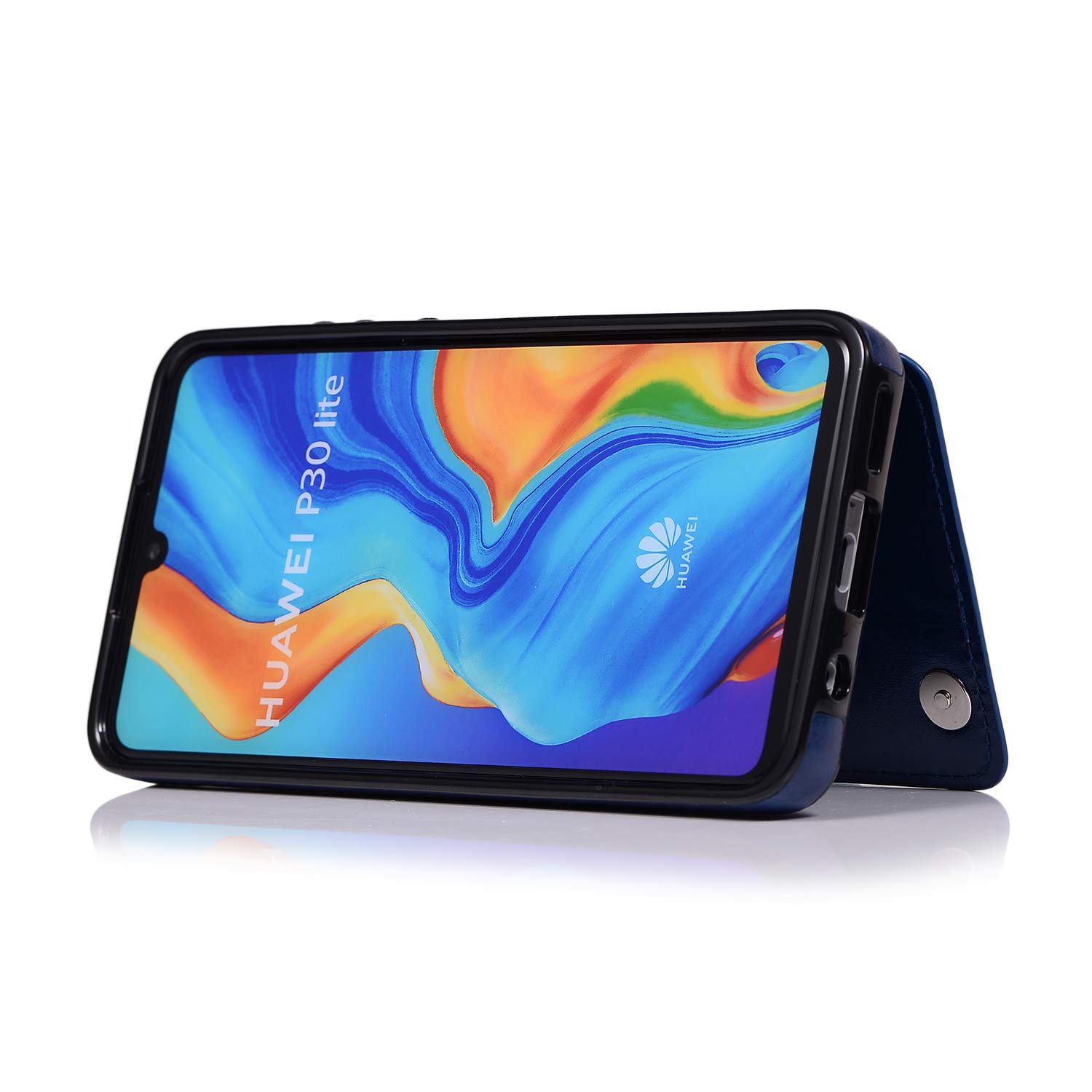 Amazon.co.jp: Huawei P30 Lite ケース 背面 収納 手帳型 ブラック