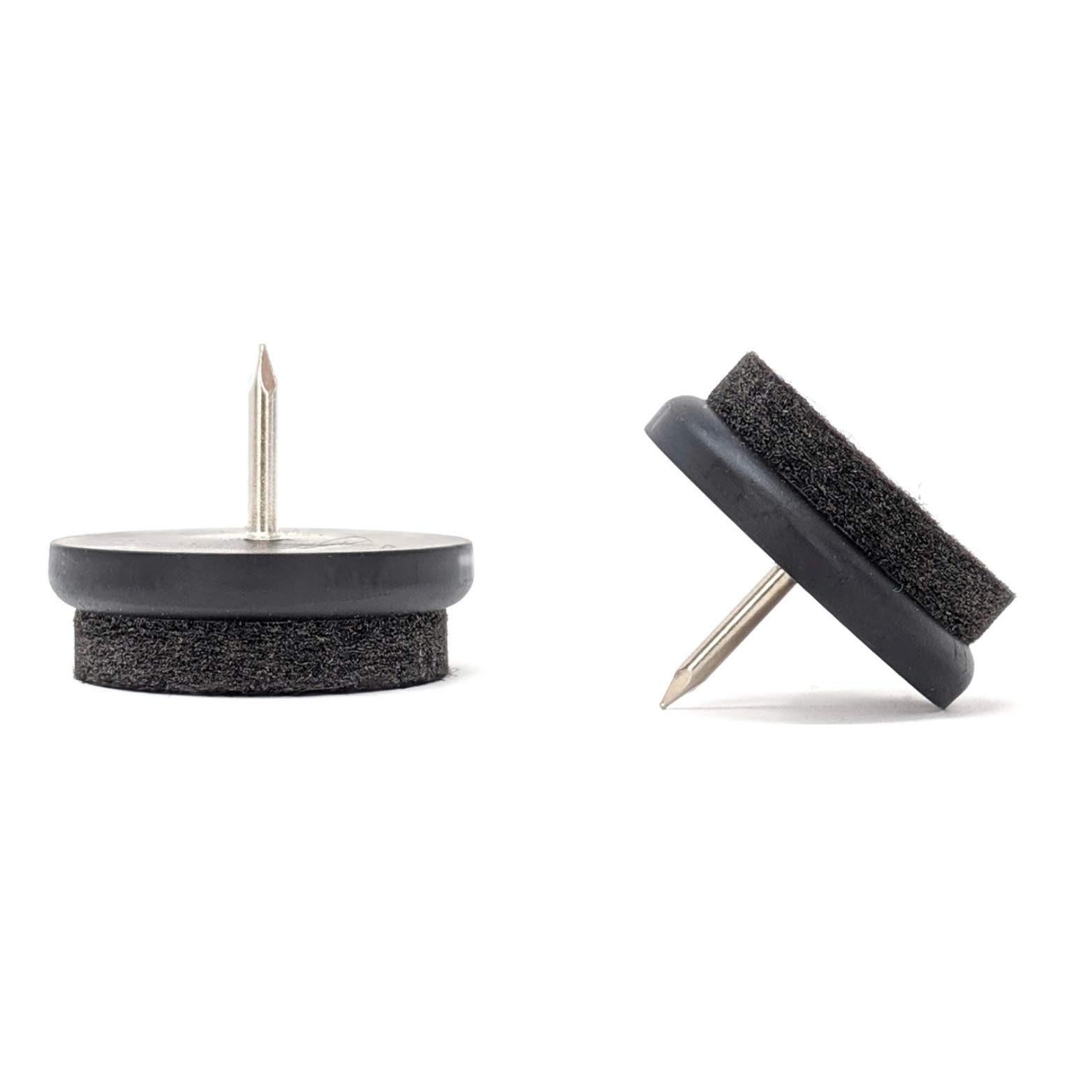 Felt Furniture Gliders. Nail in Chair Sofa Feet Pads (Black, 32mm, 100 Pack, Free 2mm Drill Bit)- (See Second Image for Dimensions) Quality Floor Protectors by Keay Vital Parts- Made in Germany โ image 1
