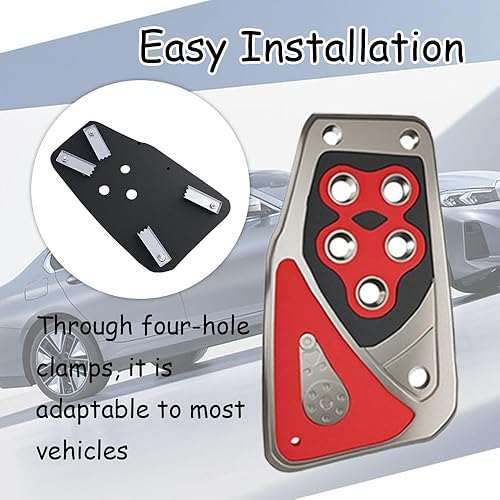 Miniatura 4 de Almohadillas para pedal de automóvil, kit de placa de descanso de pedales, fundas para pedal de gas, almohadillas de pedal de freno de acelerador,