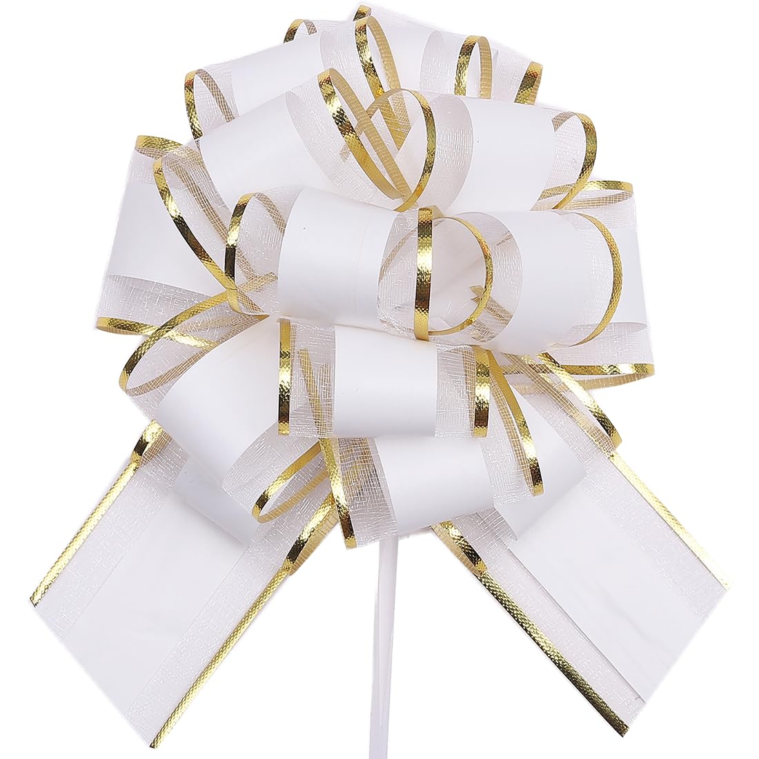 10pcs 6 Inch Large Big Pull Bow with Gold Edge, Car Gift Wrapping Bows Ribbon for Gift Wrapping Wedding Cars