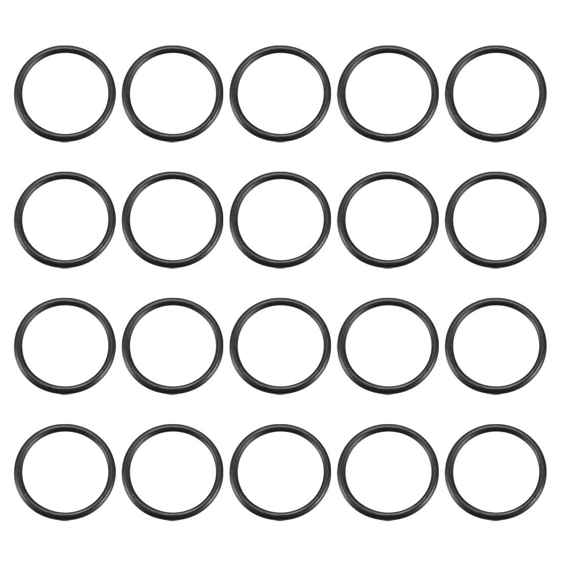 sourcing map Nitrile Rubber O-Rings, 24mm OD 20mm ID 2mm Width, Metric Sealing Gasket, Pack of 20