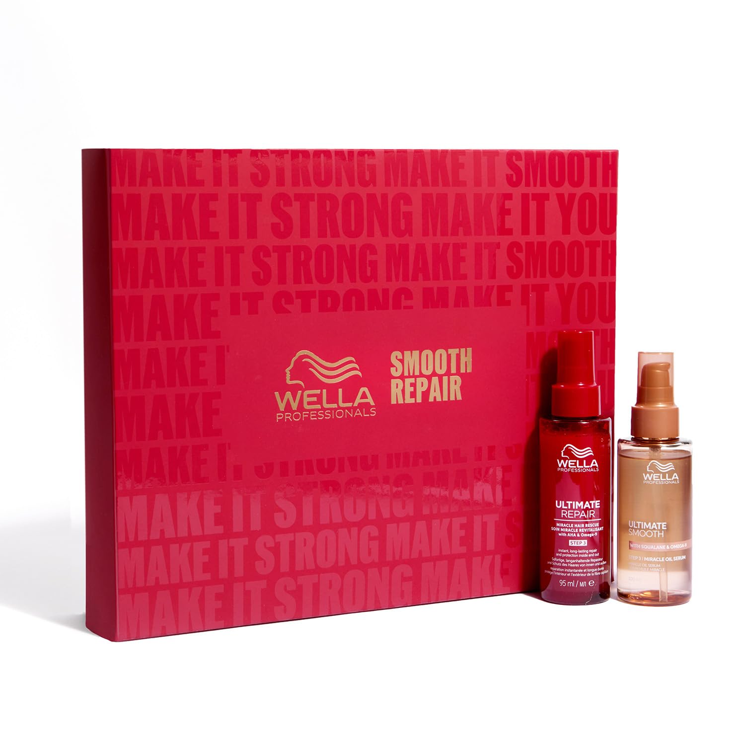 Wella Professionals Utimate Duo - Repair e Smooth - Cofanetto Natalizio – Miracle Hair Rescue & Miracle Oil Serum – Riparazione e Morbidezza - Disciplina con Squalano, AHA e Omega‑9 (95 + 100 ml)