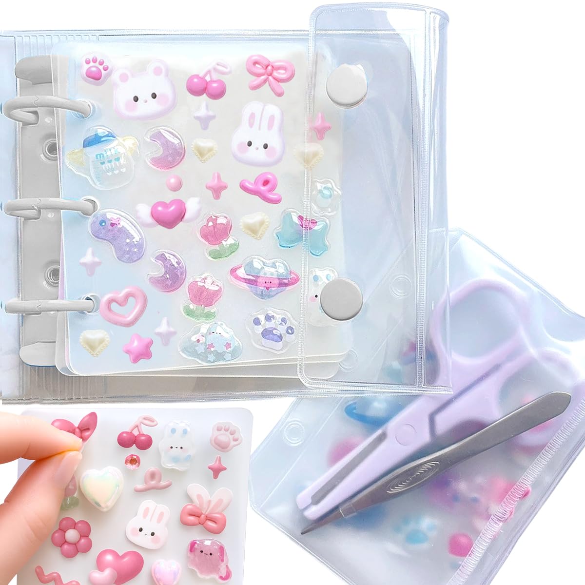 Amazon.co.jp: AbonAbon シール帳 A8 透明 シール専用 はがせる 台紙