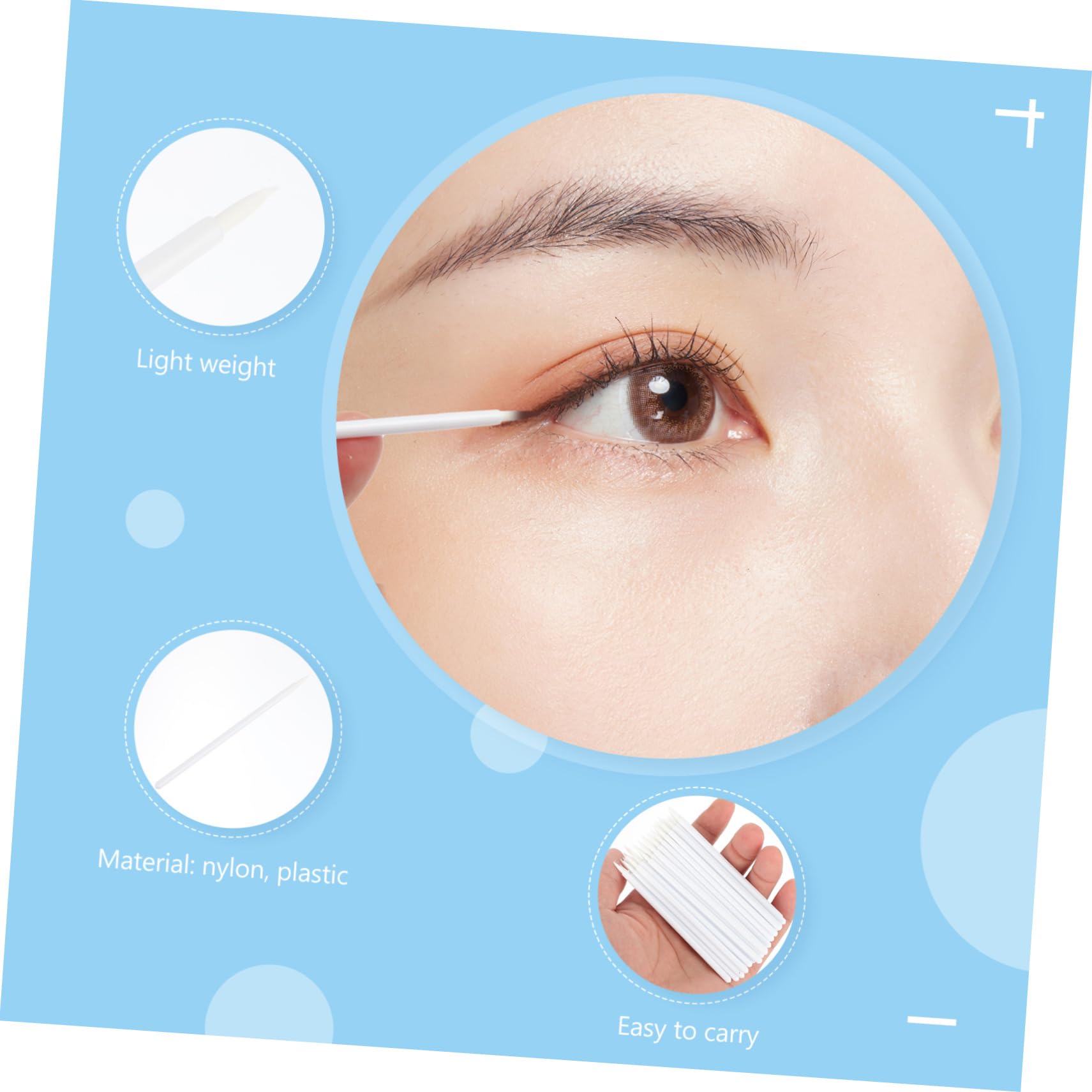 Beatifufu Eyeliner Applicator Kit Makeup Eye Tool Girls Eyeliner Brush Disposable Lightweight for Home or Salon Use