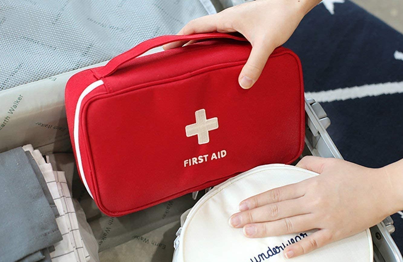 REDITEX Travel Medicine Pouch Emergency First Aid Kit Box Organizer with Medicine-Pocket Empty Bag for Travelling Car, Home, Office - Storage Bag 2