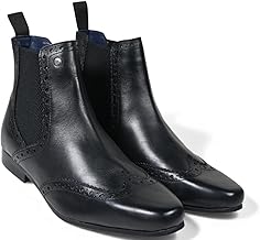 Hx London leather chelsea brogue boots for men