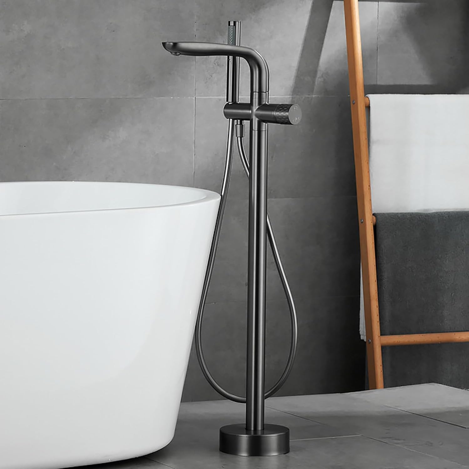 KUNYOS Mixer tap Shower standing faucet Bathtub faucet Single lever mixer Bathtub Shower faucet Mixer faucet Bathtub with shower 360° swivel