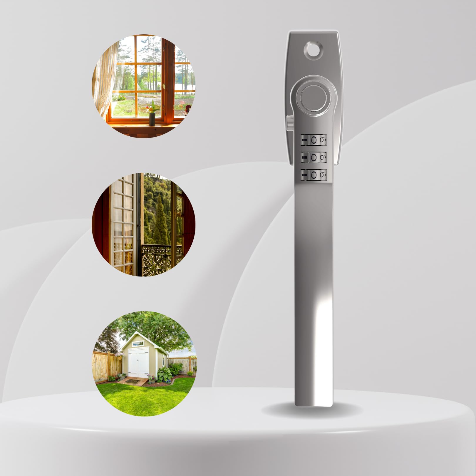 HOME It® Universeller Fenstergriff mit Code – abschließbar ohne Schlüssel – für Fenster & Türen – rechts & links montierbar – robuste Zinklegierung – Satin-Finish