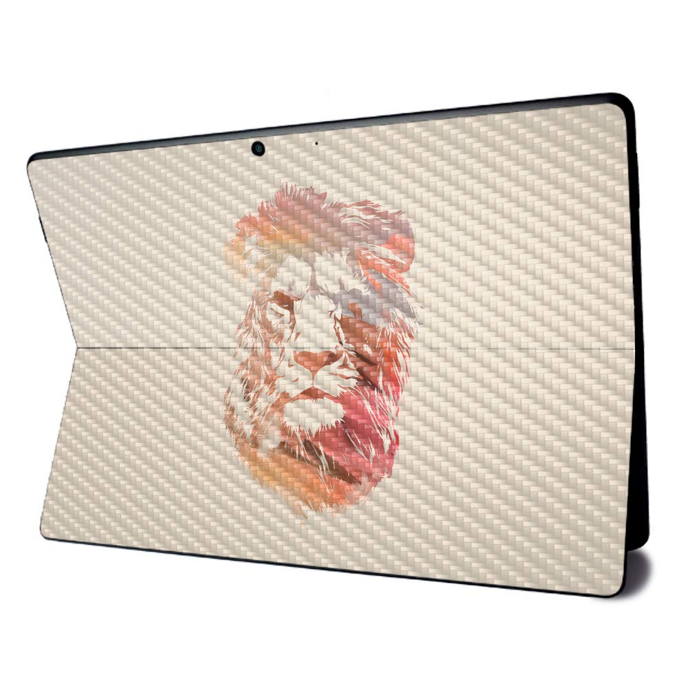 MightySkins Carbon Fiber Skin for Microsoft Surface Pro X - Desert Lion | Textured Carbon Fiber Finish | Easy to Apply, Remove, and Change Styles | Made in The USA