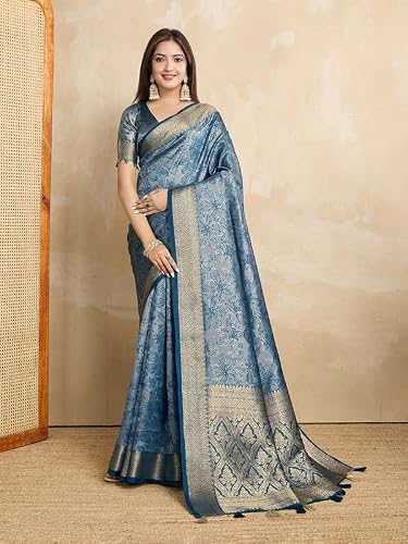 DOI MOI teal maheshwari silk saree – image 5