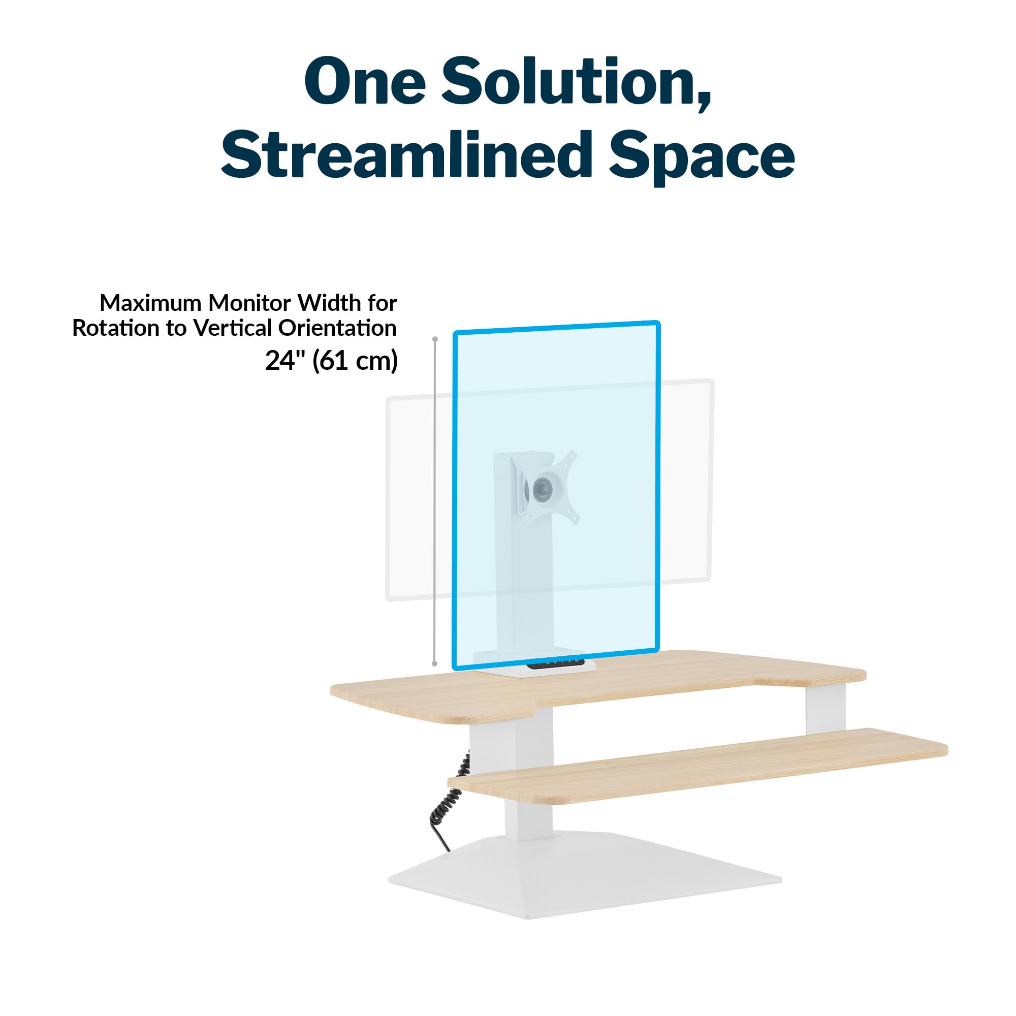 Vari VariDesk Premier Electric Converter - Standing Desk Height Adjustable Riser - Stand Up Converter for Home Office — view 4