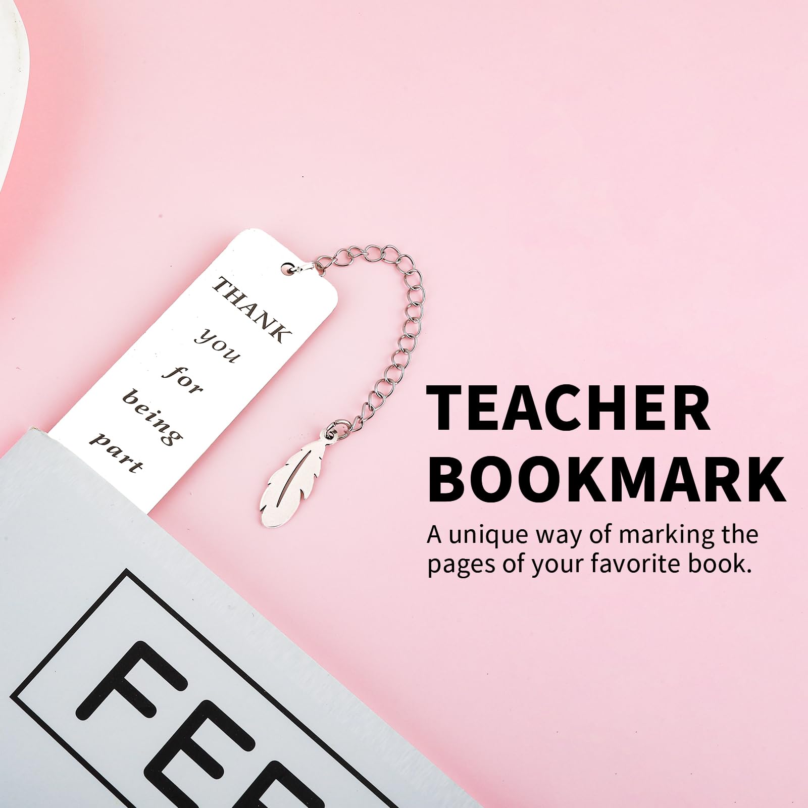 Hafhue Thank You Metal Bookmark With Tassel - Inspirational Gift For Readers, Book Lovers, Librarians, & Friends