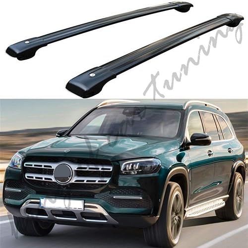 Barras transversales ajustables bloqueables negras barras transversales portaequipajes riel de equipaje para Mercedes Benz GLS 2019 2020