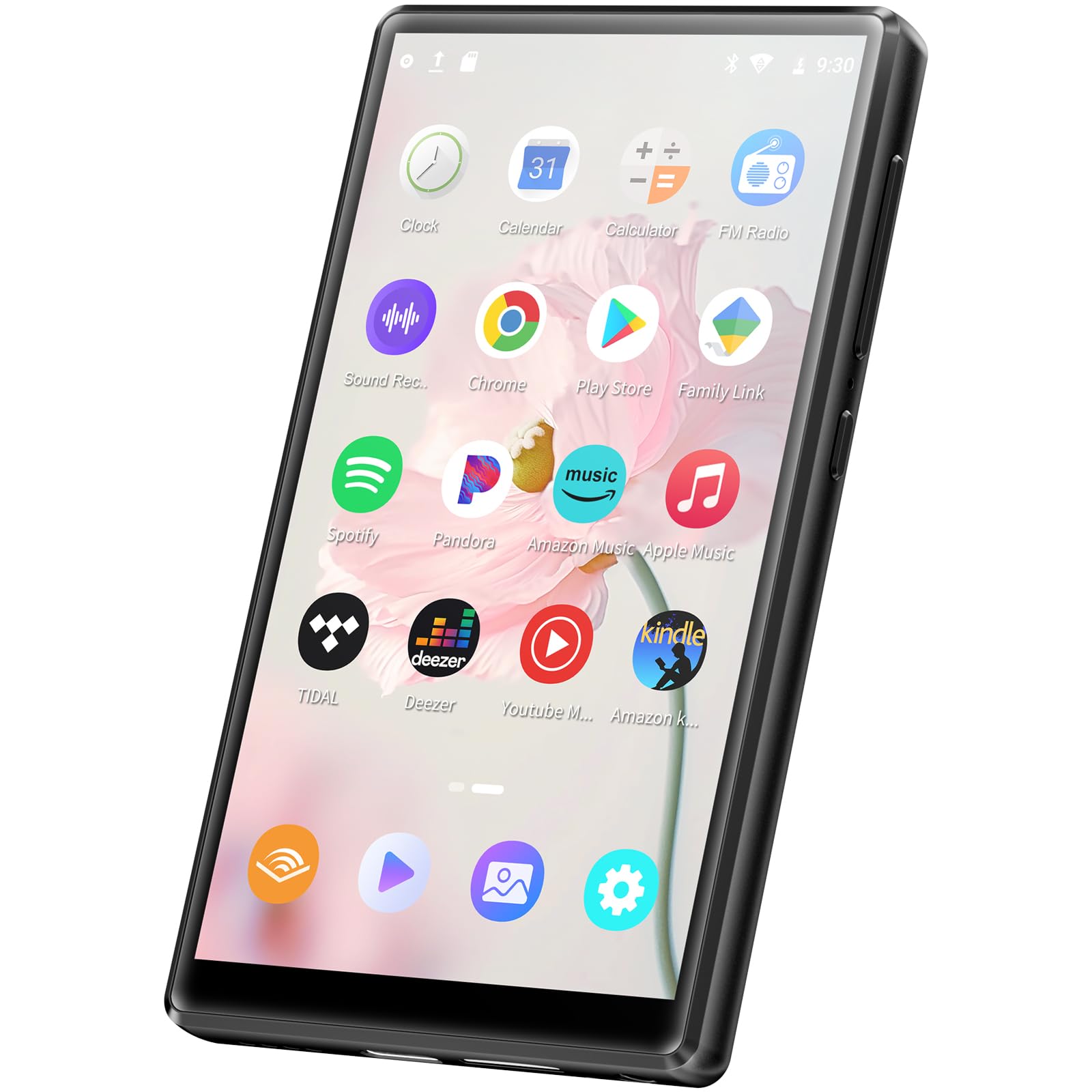 Oilsky 96GB Lettore MP3 Spotify con WiFi e Bluetooth, 4,7'' 1280P Schermo Tattile, Android 13.0, RAM:4GB, Lettore MP3 e MP4 con Amazon Music, Deezer, Play Store (Nero)