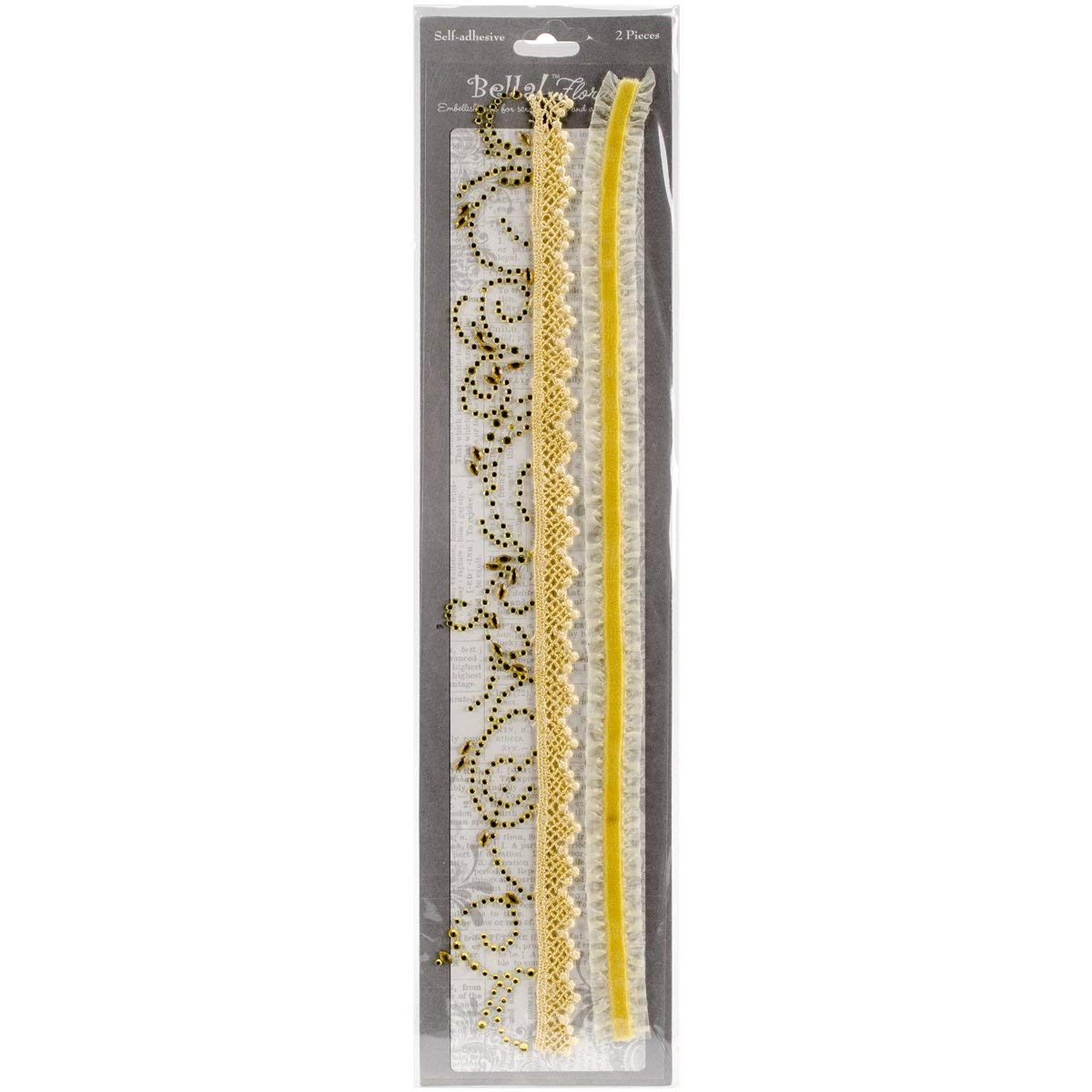 Ruby Rock-ItBella Bling and Fabric Trim Embellishments-Gold