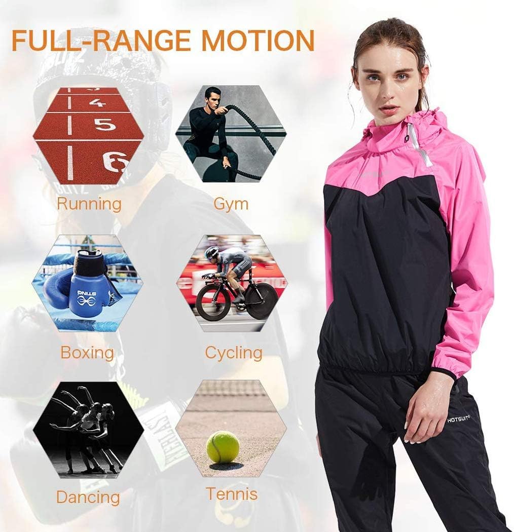 HOTSUIT Sauna Suit Women Weight Loss Boxing Gym Sweat Suits Workout Jacket : Sports & Outdoors