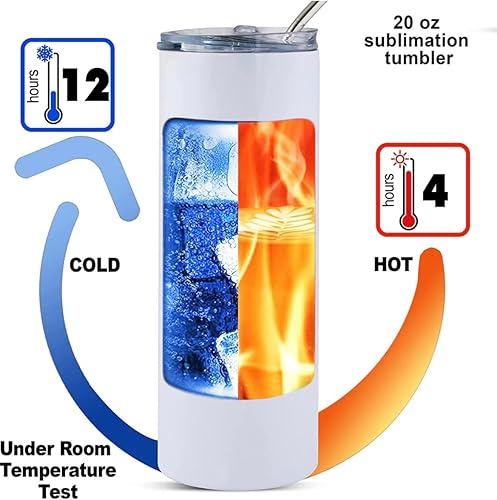 Miniatura 7 de Sublimation Tumbler-blank-white cup-20 oz- with lid and straw- DIY-crafts