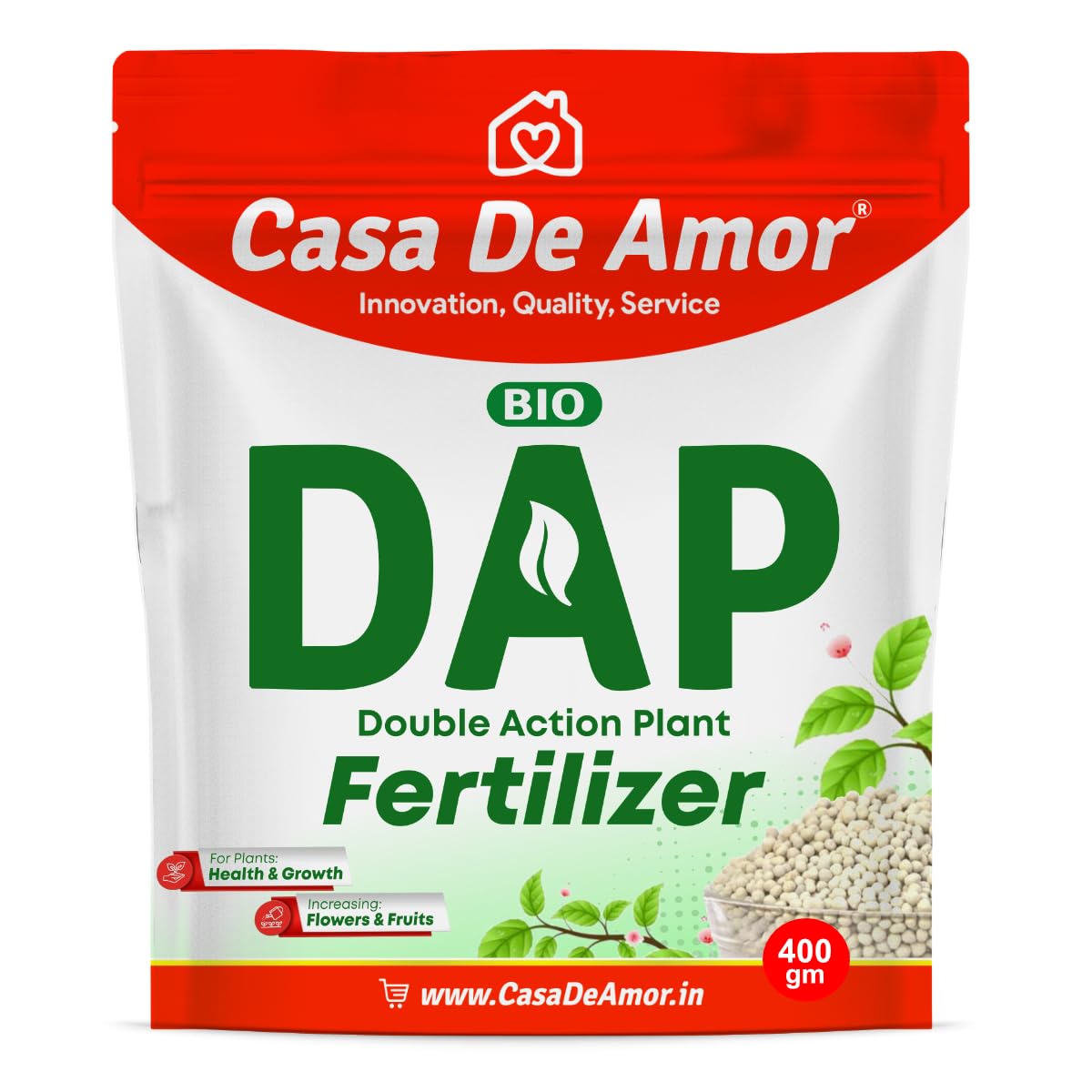 Casa De Amor Bio DAP Fertilizer for Home & Garden Plants | Improves Flowering, Fruiting & Growth | Water Soluble | 400 gm Granules-image-39