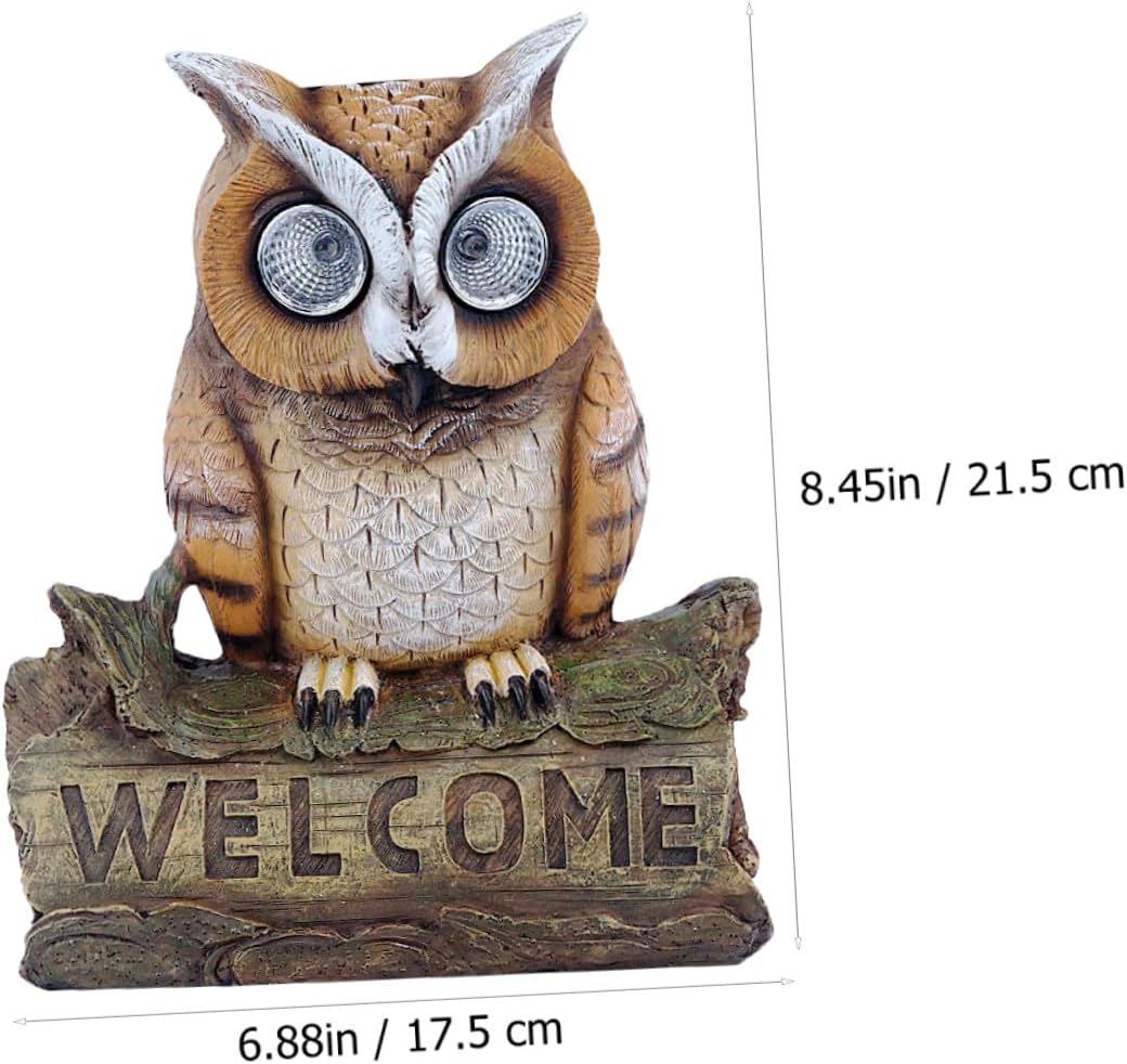 GLEAVI Solar Owl-Shaped Garden Lamp Outdoor Landscape Decor Solar Energy Lawn Light Wall-Mounted Courtyard Figurine Light for Patio and Yard