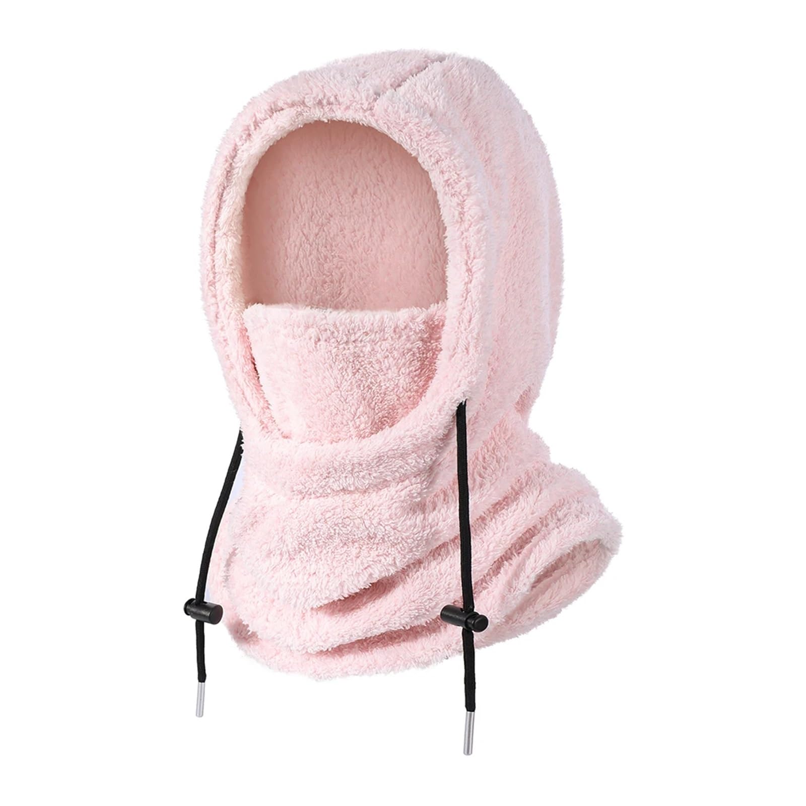 Cagoule polaire chaude, bonnet uni, masque de protection contre le froid, cache-cou, bonnet à capuche, protection contre le vent et le froid, bandana(Pink)