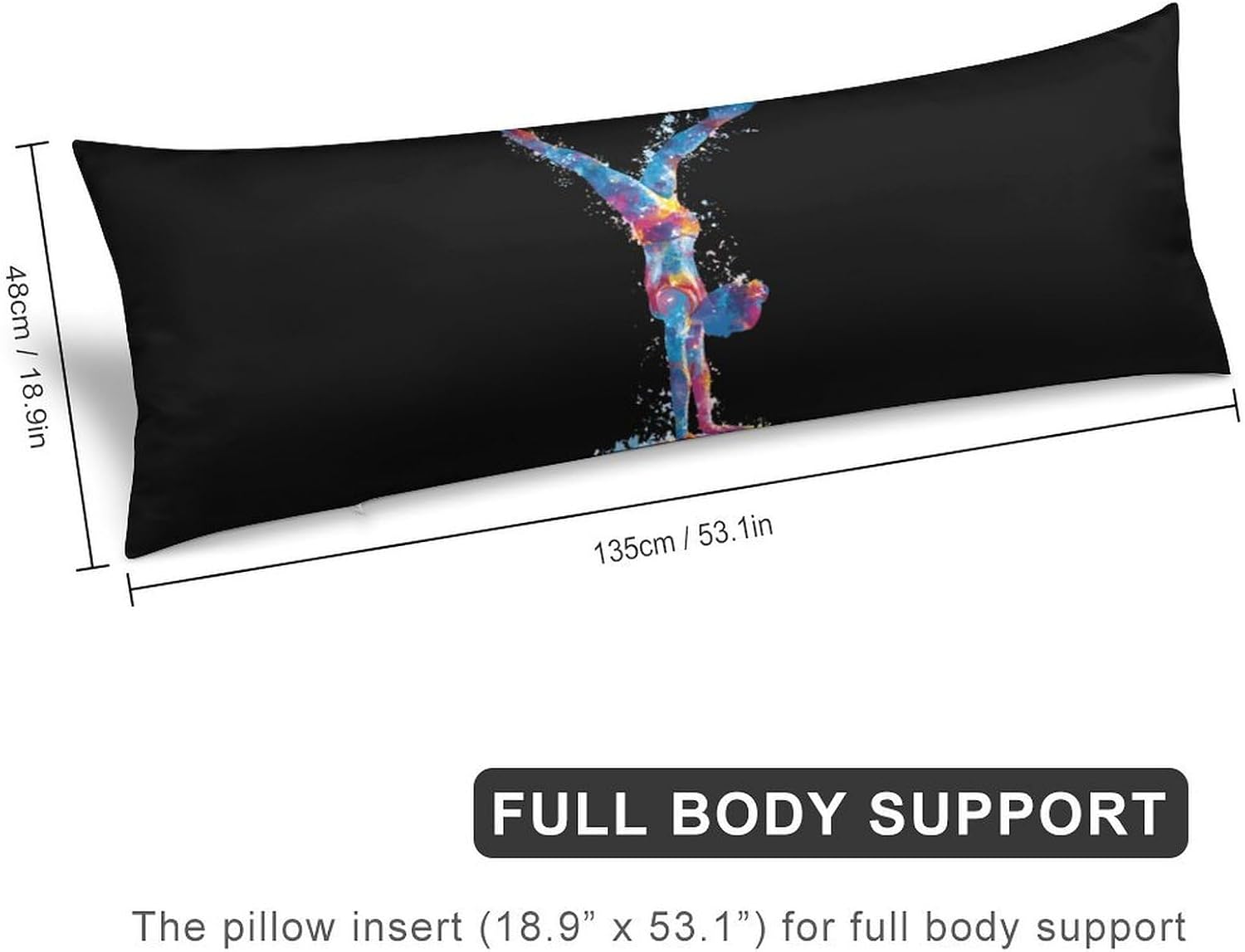 Gymnastics Gymnast Body Pillow Cover Long Cushion 18.9x53.1 Inch | pillowcase,bed decor,farmhouse,sofa