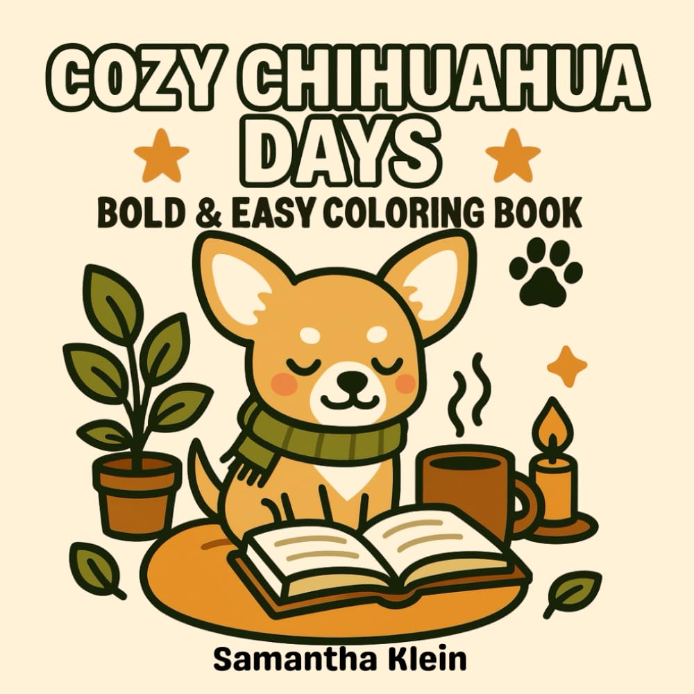 Cozy Chihuahua Days - Bold & Easy Coloring Book for Kids and Adults (Dog Lovers Series)