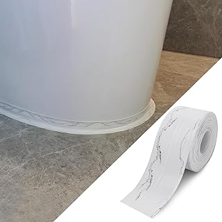 Kitchen & Bath Caulk Tape Sealant Strip, 1.5''x10.5FT PVC Self Adhesive Caulk Strip Waterproof Caulking Tape, Decorative Sealant Tape for Kitchen Sink Toilet Bathroom Shower Bathtub Edge Protector