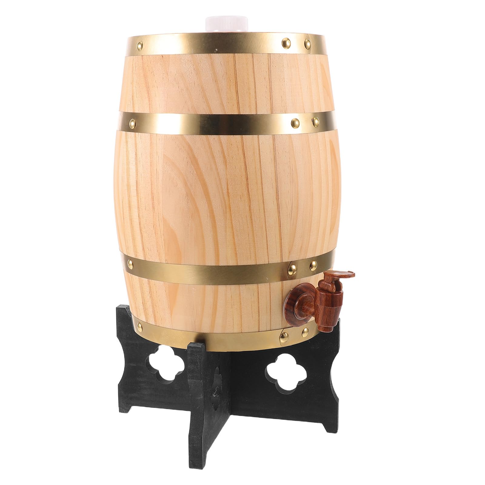 Cabilock Barril de Roble 5l de Madera para Vino y Cerveza Estilo Vintage | Grifo y Soporte Incluidos, Diseño Vertical Compacto, Uso Doméstico y Exhibición de Vino
