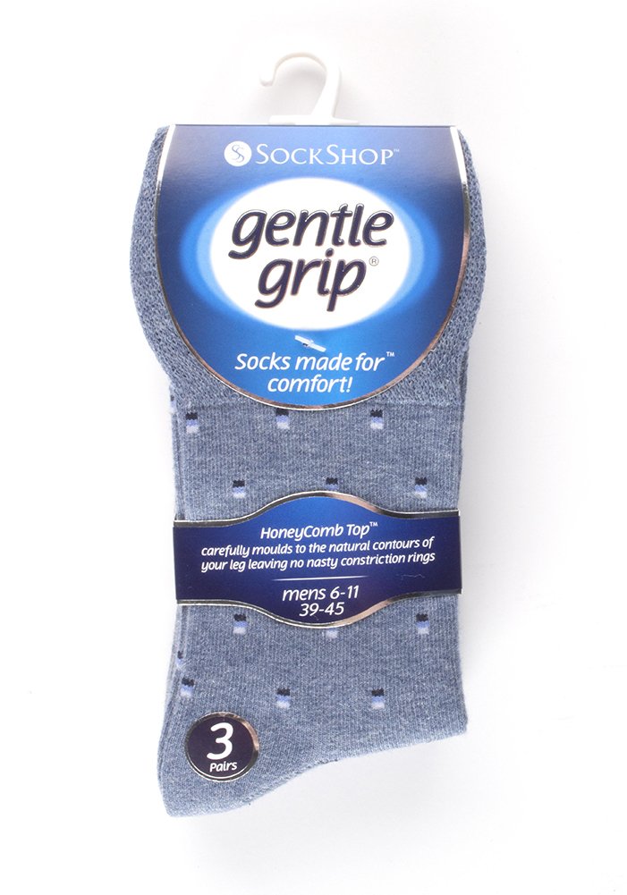 Gentle Grip - 9 Pairs Mens Non Elastic Cotton Soft Loose Top Socks - Colourburst Mix 1