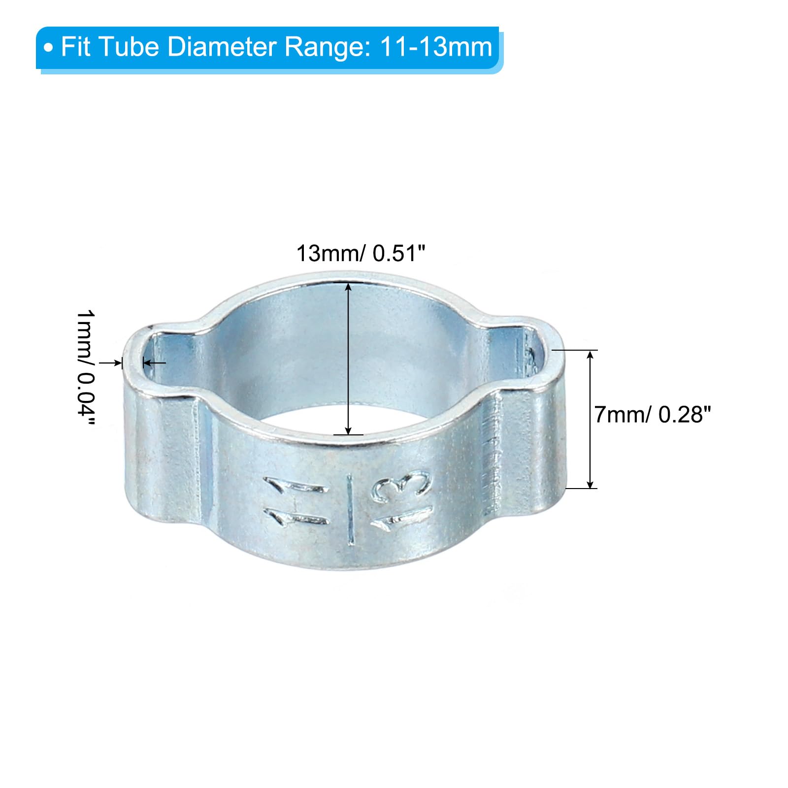 20pz Fascette Stringitubo A Doppia Orecchio 3-5mm - Anelli In Acciaio Zincato Per Tubi Carburante E Acqua - Foto 9