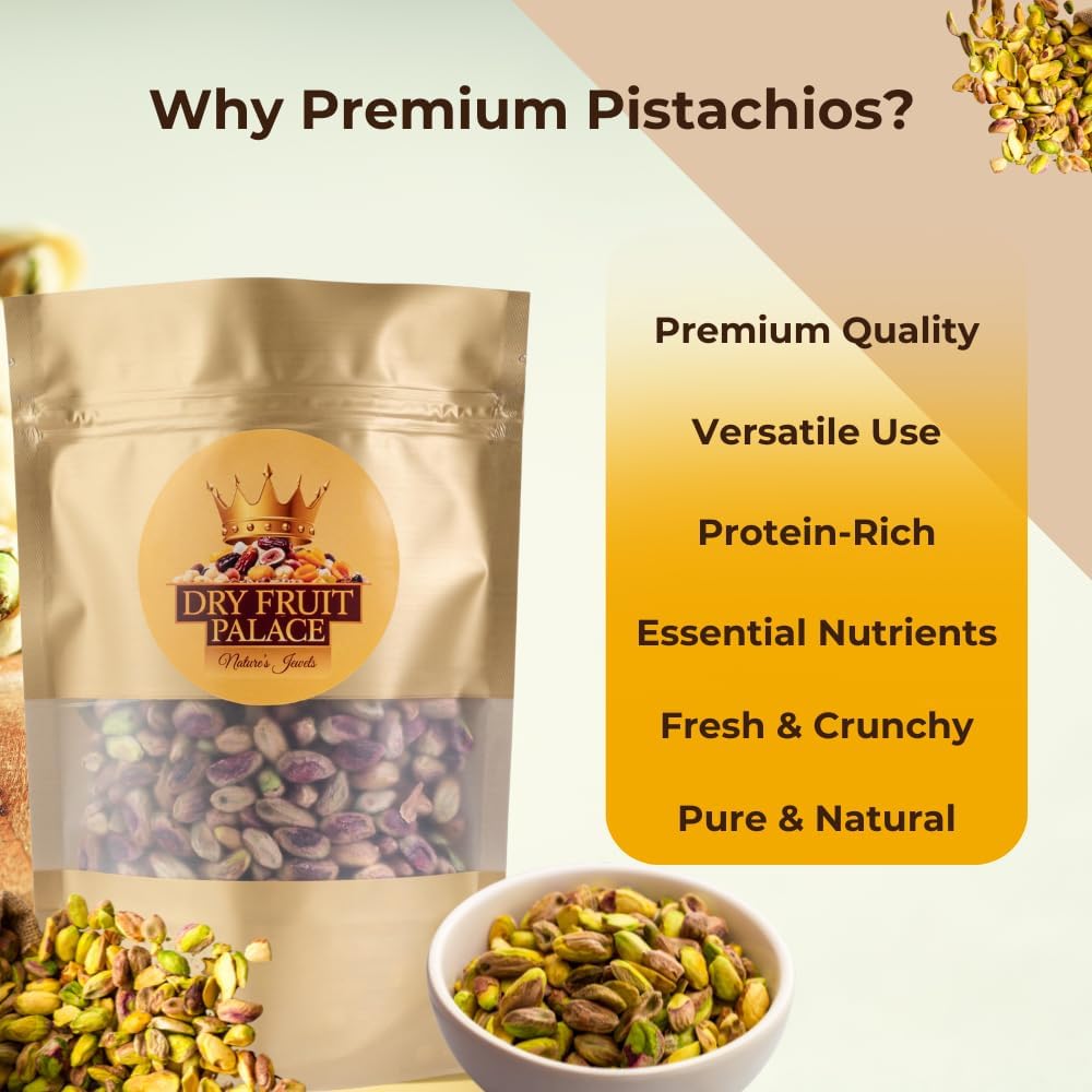 Dry Fruit Palace Premium Pista Kernels, Plain Pistachios, Raw (50gm) 1