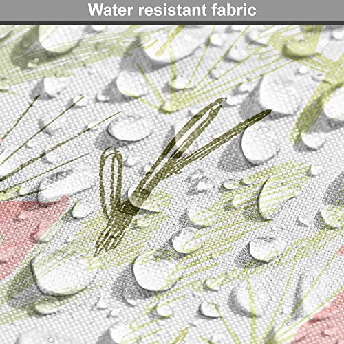 Image of Ambesonne Cactus Print Fabric by The Yard, Hand Drawn Scribbled Layout of Animals Cacti and Greenery, Decorative Fabric for Upholstery and Home Accents, 1 Yard, White Green