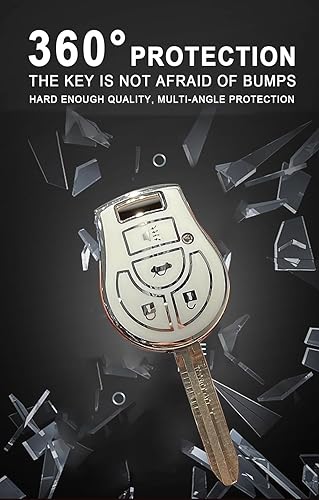 Miniatura 10 de SANRILY Funda para llavero de 4 botones con borde plateado para Nissan March Tiida Altima Armada Cube Juke Maxima Pathfinder Rogue Rogue sin llave