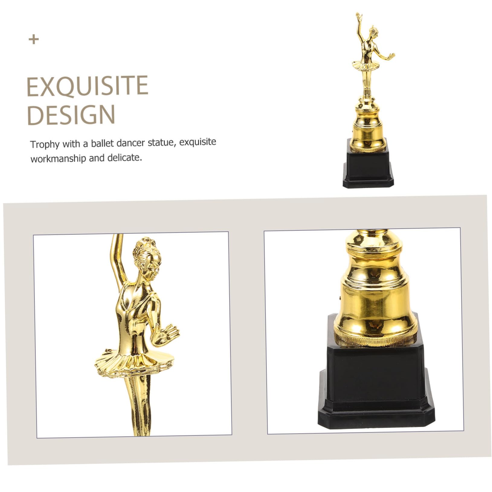 POPETPOP Dance Competition Gold Award Trophy Delicate Dance Trophy for Boys and Girls for School Events and Ceremonies Design Height Educational Recognition Decor