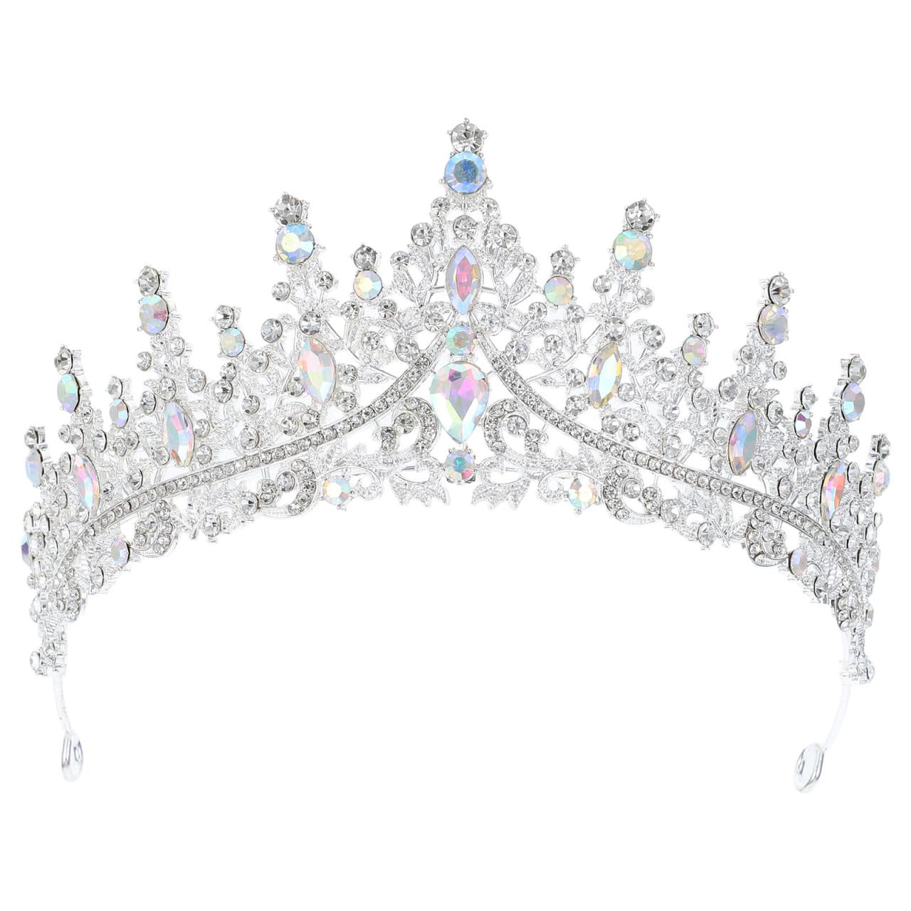 ULTECHNOVO Tiaras De Plata Y Coronas De Cristal Para La Boda De Las Mujeres Diadema Para La Novia Reina Real Princesa Quinceañera Sombreros Para Cumpleaños Prom