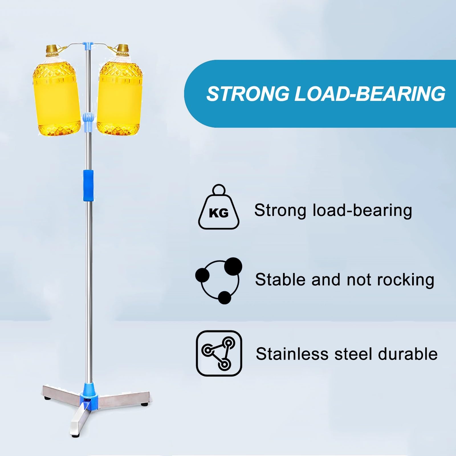 Postes de Suero Portátiles, Soporte for Bolsa de Suero, Altura Ajustable de Pie, for Hospital y Hogar(2 Hooks)