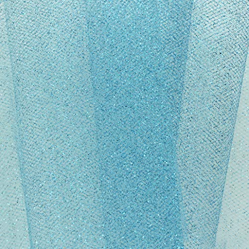 Image of Expo International Decorative Glitter Tulle, Roll /Spool of 6 inch X 10 Yards, Lightweight Polyester Tulle Fabric for Costumes, Wedding, and Party Decorations, Washable, Easy-to-Use, Turquoise