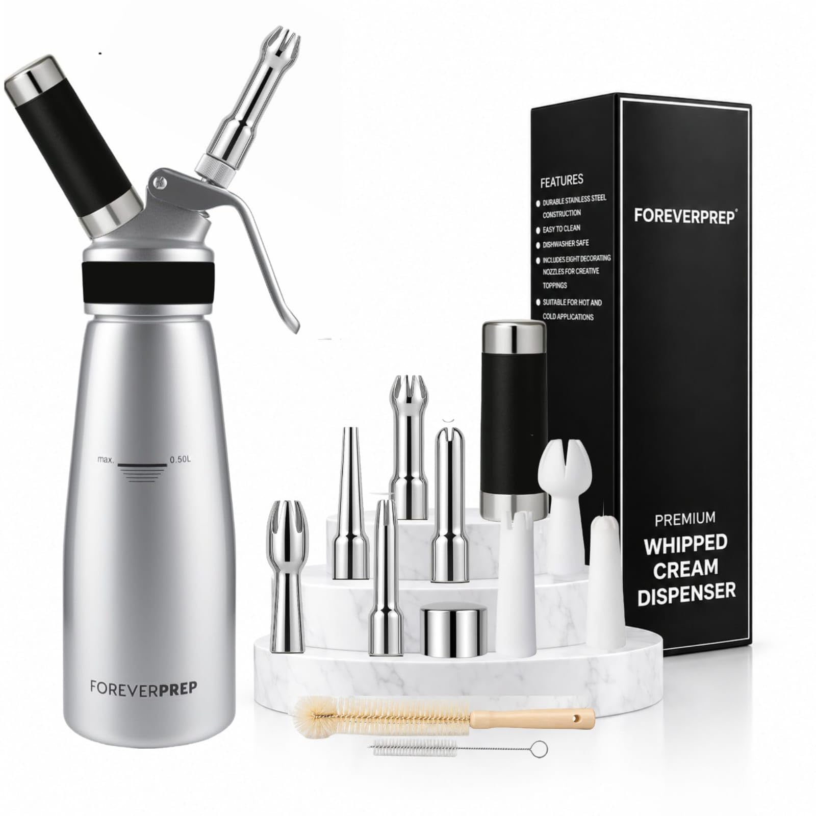 Amazon.com: FOREVERPREP Professional 500 ml Aluminum Whipped Cream