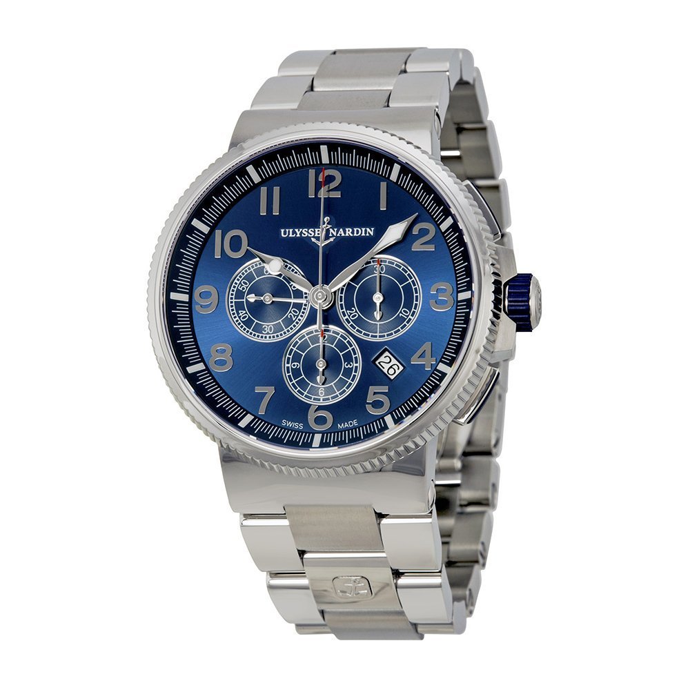 Ulysse NardinMarine Chronograph Metallic Blue Dial Stainless Steel Mens Watch 1503-150-7M-63