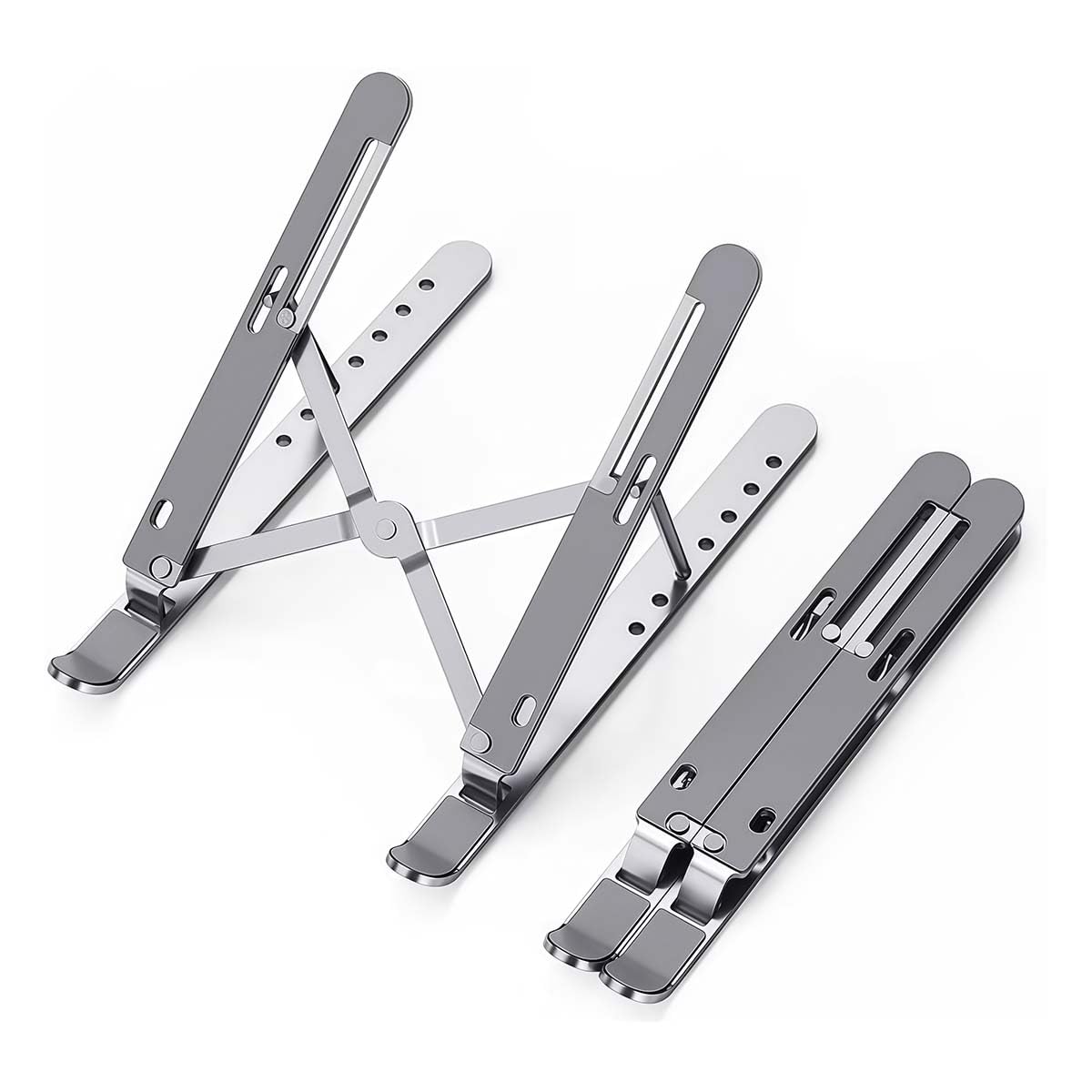 Foldable Laptop Stand with Aluminum Alloy Construction Portable Notebook Holder with Adjustable Height Ergonomic Computer Stand for Office — view 2