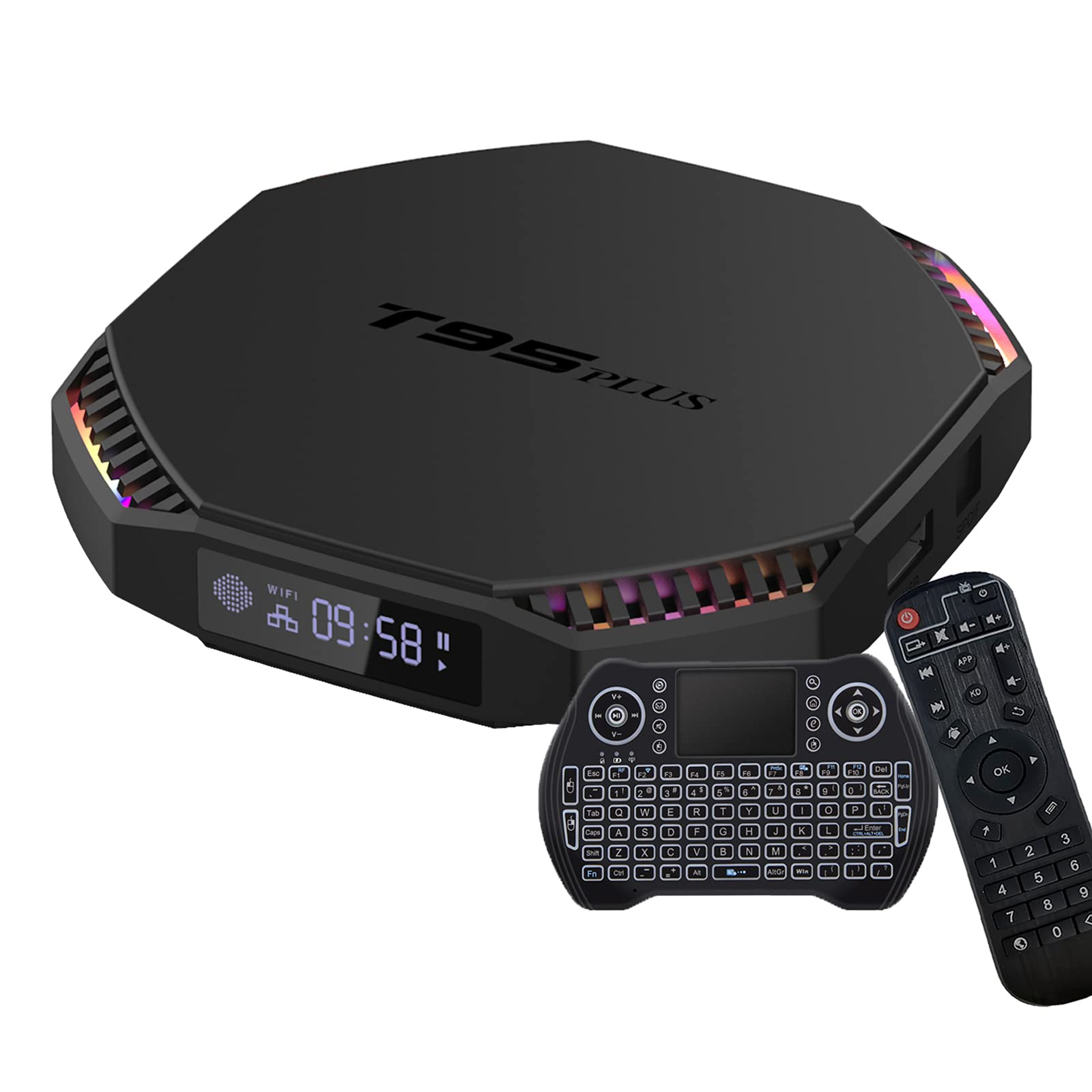 Android TV Box 11.0 ,EASYTONE Smart TV Box 8GB Ram 64GB ROM RK3566 Quad Core Chip Support 2.4+5.0G WiFi Gigabit Ethernet BT 4.0 8K 3D with Blacklit Wireless Keyboard