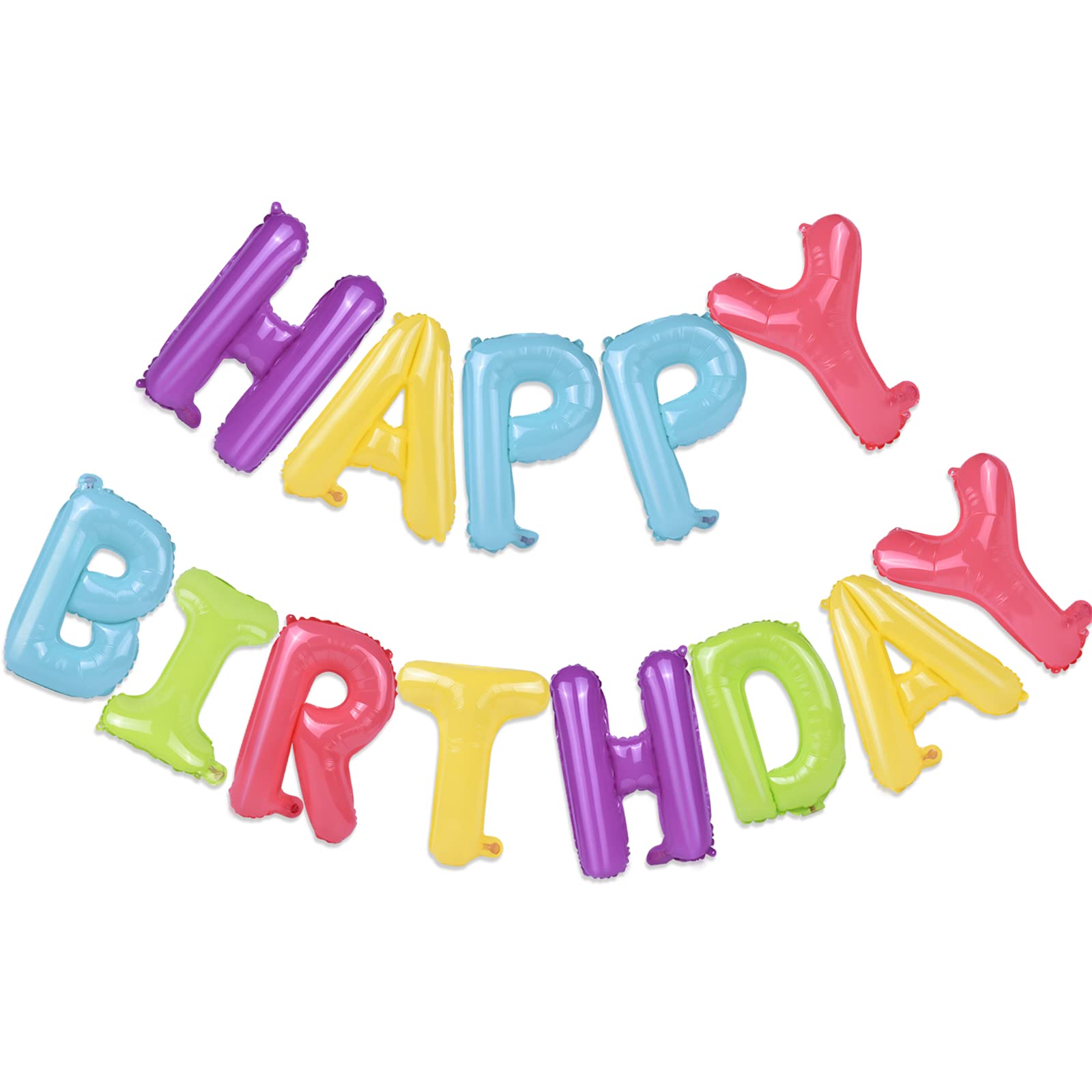 Happy Birthday Banner (3D Lettering) Mylar Foil Letters | Inflatable Party Decor and Event Decorations for Kids and Adults | Reusable, Ecofriendly Fun