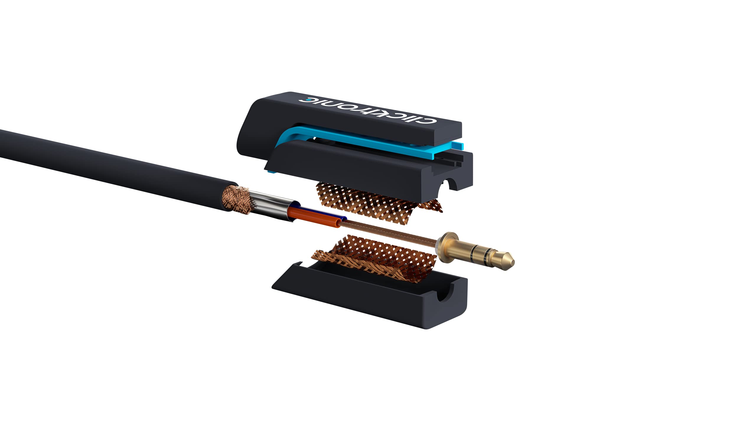 Clicktronic 3,5mm Klinke Auf 2x Cinch Adapterkabel – 0,1m, Vergoldete Kontakte – Für HiFi-Anlage, Lautsprecher